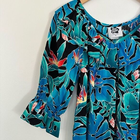 Hilo Hattie Women’s Vintage Hawaiian Muumuu Bird of Paradise Floral Ruffle Maxi - Picture 5 of 9